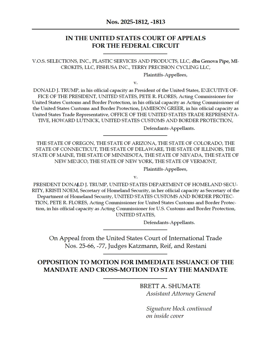 DOJ Motion — Title Page